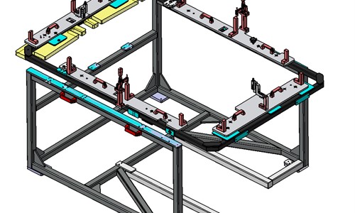 Precyzyjny wózek do transportu elementów szklanych 