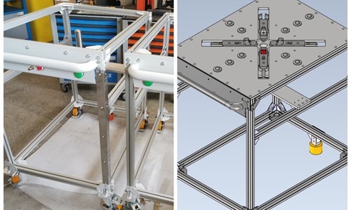 Wózek współpracujący z robotem - projekt + montaż 